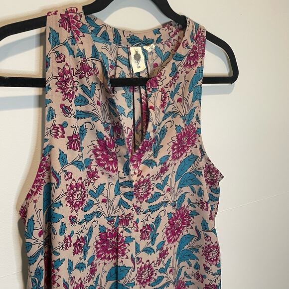 Let it Be Floral Print Sleeveless Blouse Top - size Medium - Picture 2 of 5